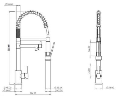 ELLSI GRANDE BRUSHED STEEL MONO SINGLE LEVER KITCHEN SINK MIXER TAP with SWIVEL SPOUT & DIRECTIONAL SPRAY, PDT-000265 *SPECIAL OFFER* ELLSI GRANDE BRUSHED STEEL MONO SINGLE LEVER KITCHEN SINK MIXER TAP with SWIVEL SPOUT & DIRECTIONAL SPRAY, PDT-000265 *SPECIAL OFFER*